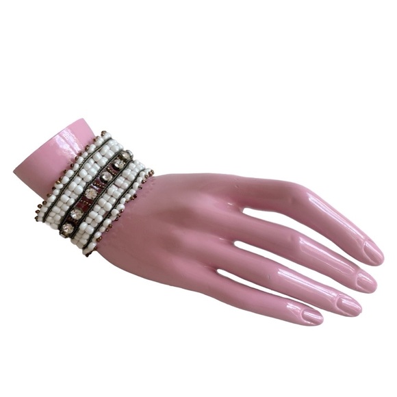 Boho Western Beaded Crystal Cuff‎ Bracelet - Picture 1 of 14
